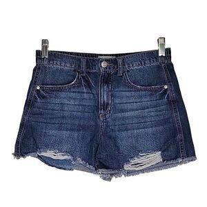 Colorful Planet Teen's Denim Jean Shorts Size 14 Medium Wash Destressed 28x3